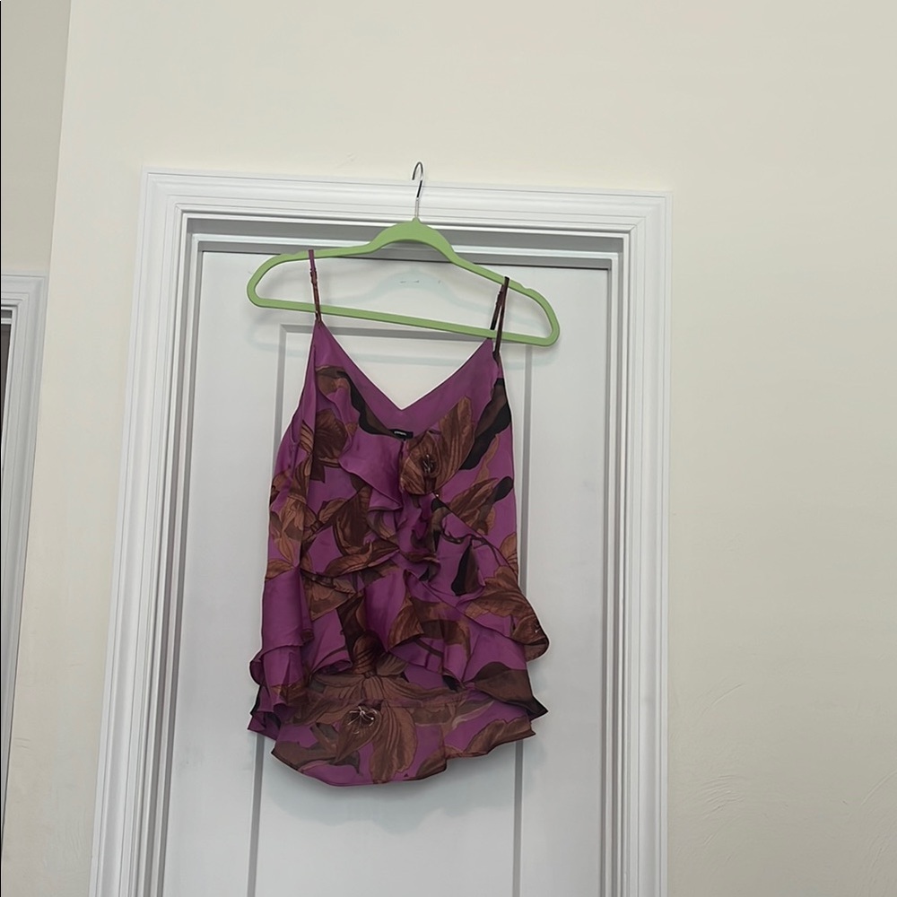 Express Red Ruffled Camisole Top
